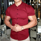 Men's Stretch Short-Sleeve Collared Shirt