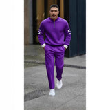 Men's Printed Half-Zip Casual Set
