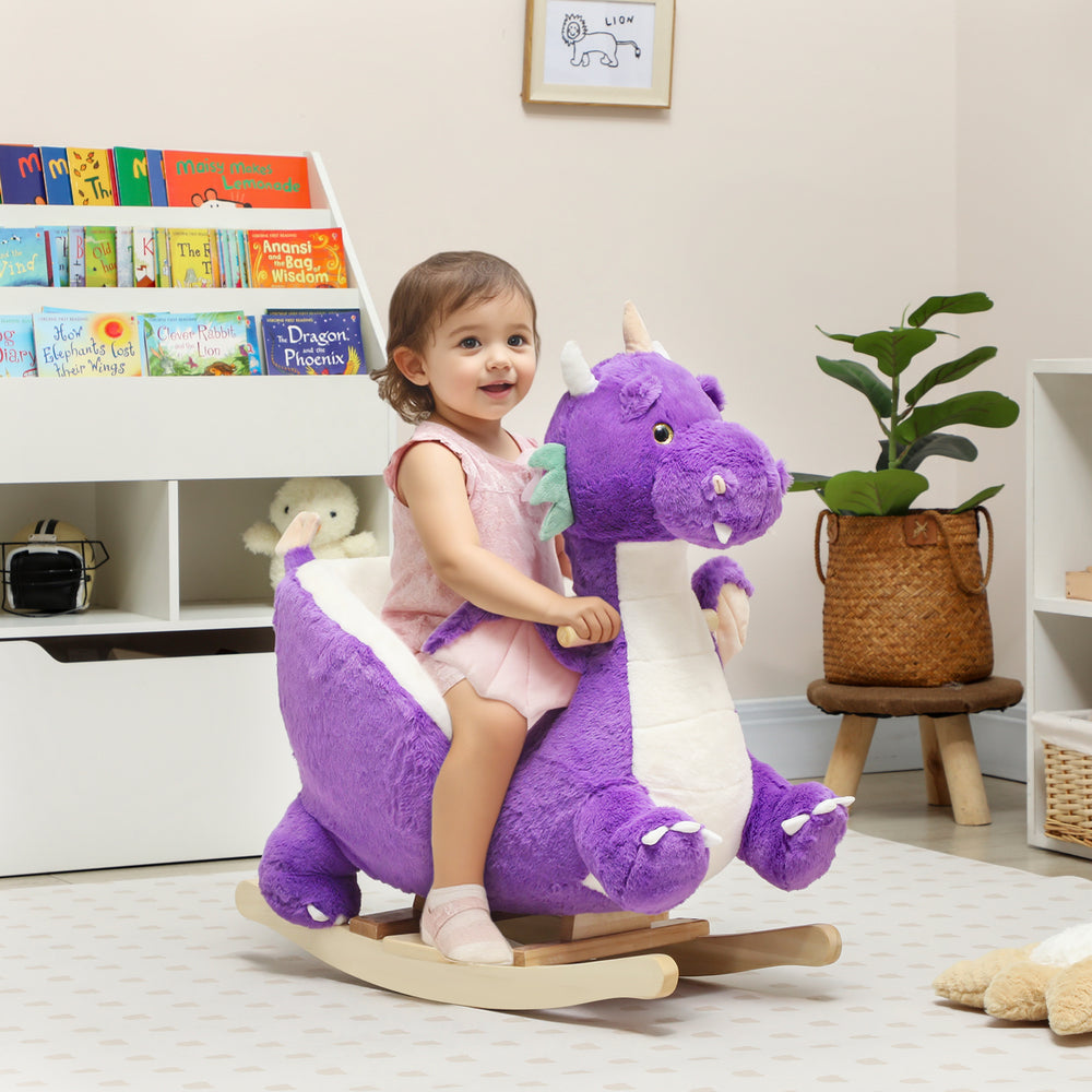 Toddler Plush Dragon Rocker with Sound – Purple – product image 1