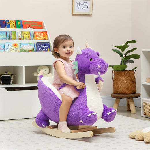 Toddler Plush Dragon Rocker with Sound – Purple – product image 1