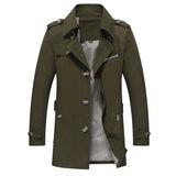 Men's Plus-Size Mid-Length Cotton Coat