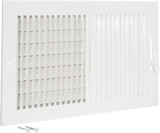 Two-Way Wall/Ceiling Air Vent Register Cover – 12" x 6" (White)