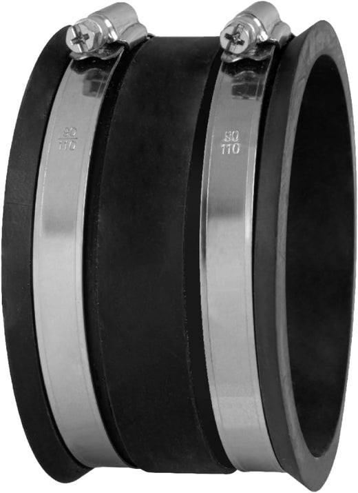 4-Inch Flexible Dust Collection Bridge Coupler with Steel Hose Clamps – Durable, Adjustable Connector for Efficient Dust Management