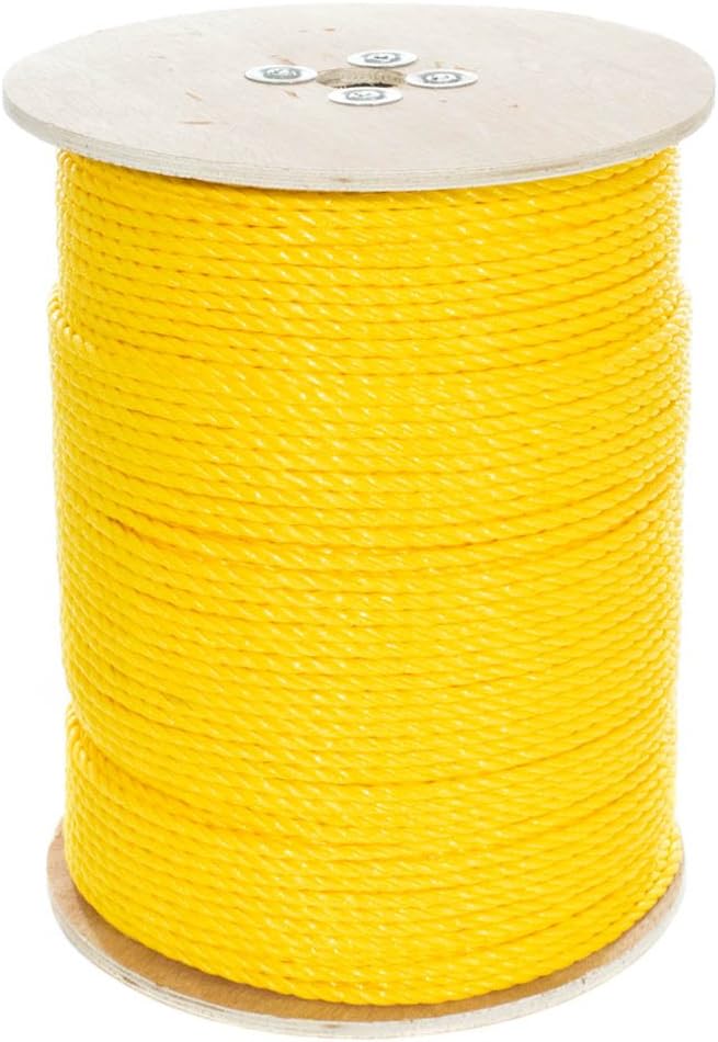 Generic 1/4-Inch x 500-Feet Hollow Braid Polypropylene Rope – Yellow