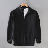 Men's Plus-Size Mock-Neck Zip-Up Sweater