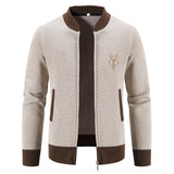 Men's Chenille Fleece-Lined Bomber Cardigan