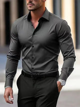 Men's Plus-Size Long-Sleeve Business Shirt