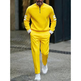 Men's Printed Half-Zip Casual Set