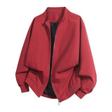 Men's Solid-Color Baseball-Collar Jacket