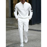 Men's Printed Half-Zip Casual Set