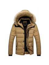 Men's Padded Jacket with Removable Collar
