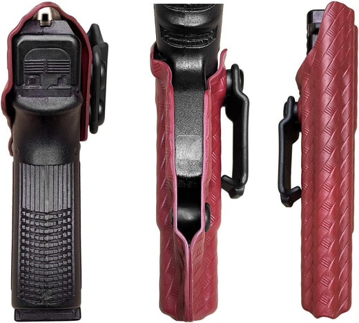 Premium Red Basketweave Pattern IWB Concealed Carry Holster – Right Hand Fit for Comfortable, Secure Carry