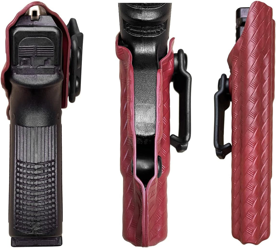 Premium Red Basketweave Pattern IWB Concealed Carry Holster – Right Hand Fit for Comfortable, Secure Carry