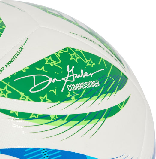 adidas Unisex-Adult MLS Training Soccer Ball,White/Green/Glory Blue/Solar Blue,4