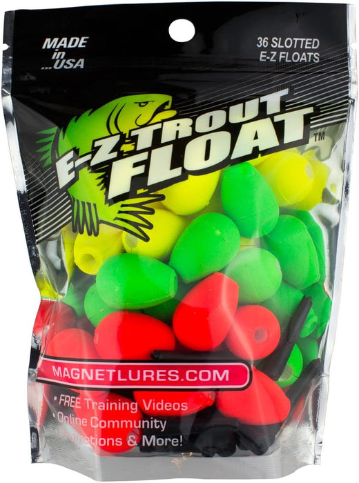 Trout Magnet E-Z Trout Float Fishing Bobbers, Easy Depth Adjustment, Ideal To Drift Small Lures Or Bait 36-Pack