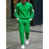 Men's Printed Half-Zip Casual Set