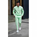 Men's Printed Half-Zip Casual Set