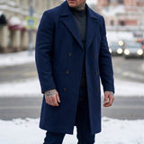 Men's Mid-Length Double-Breasted Winter Coat