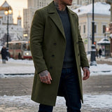 Men's Mid-Length Double-Breasted Winter Coat