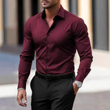 Men's Plus-Size Long-Sleeve Business Shirt