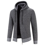 Men's Fleece-Lined Slim-Fit Hooded Cardigan