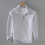 Men's Plus-Size Mock-Neck Zip-Up Sweater