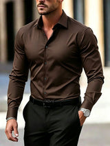 Men's Plus-Size Long-Sleeve Business Shirt