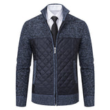 Men's Quilted Fleece-Lined Zip-Up Knit Cardigan