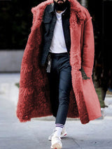 Men's Suede-Style Faux Fur Lined Coat