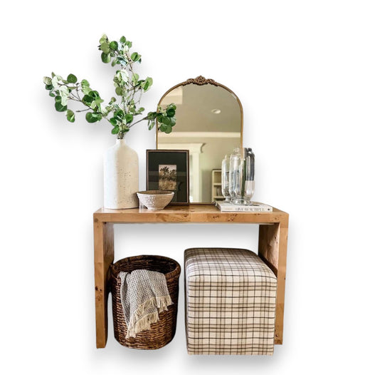 Ogden Burled Wood Console Table Brown (KD) - Threshold designed with Studio McGee: Entryway Furniture, Burlwood Accent