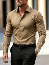 Men's Plus-Size Long-Sleeve Business Shirt