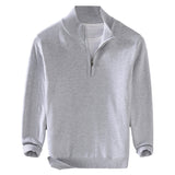 Men's Plus-Size Mock-Neck Zip-Up Sweater