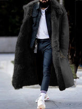 Men's Suede-Style Faux Fur Lined Coat