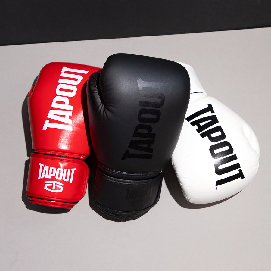 TAPOUT Boxing Gloves with Breathable Mesh Palm for Men and Women in Training, Muay Thai, Kickboxing, Sparring, and MMA (10 oz, Black)