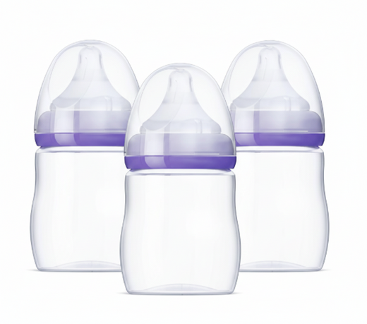 Anti-Colic Baby Bottles for Breastfeeding Babies 5 oz Bottles 3 Count Includes 3 Slow Flow Nipples Size S