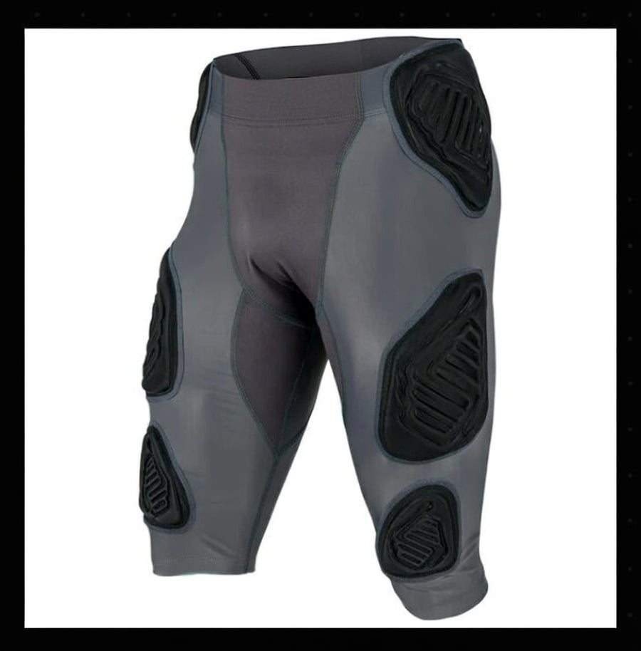 CHAMPRO Bull Rush 7-Pad Girdle CHARCOAL , BLACK INSET, Adult 2X-Large