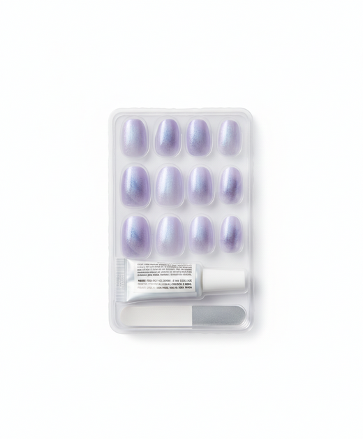Press On Nails, Ozdust, Blue, Short Oval Shape, 28 Count