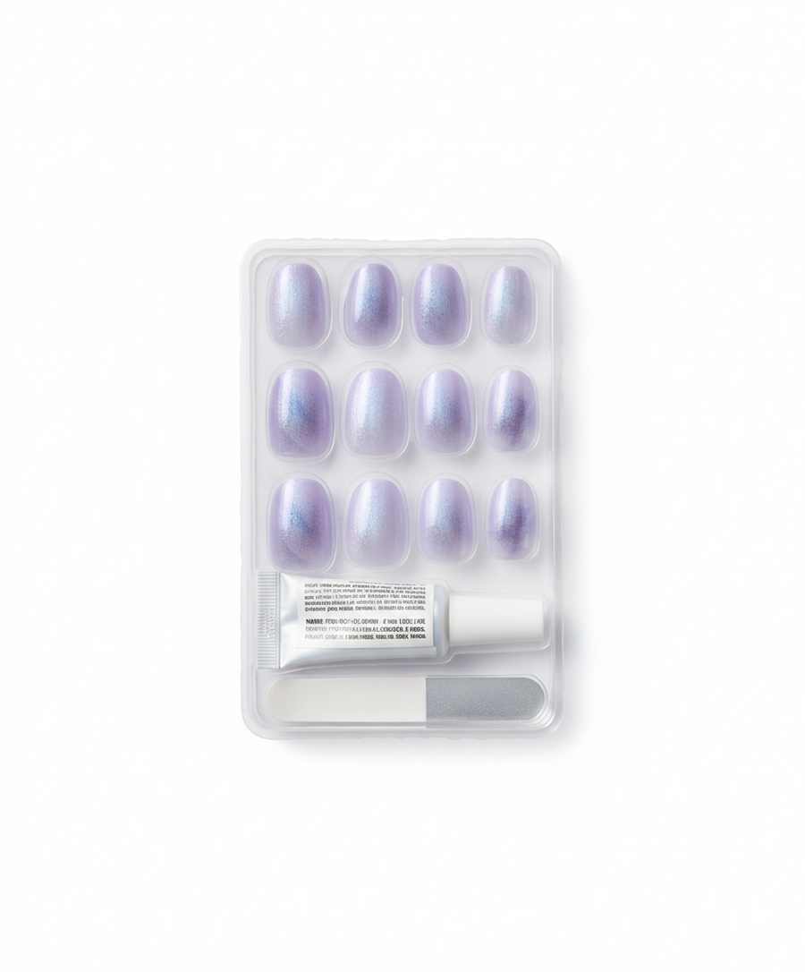 Press On Nails, Ozdust, Blue, Short Oval Shape, 28 Count