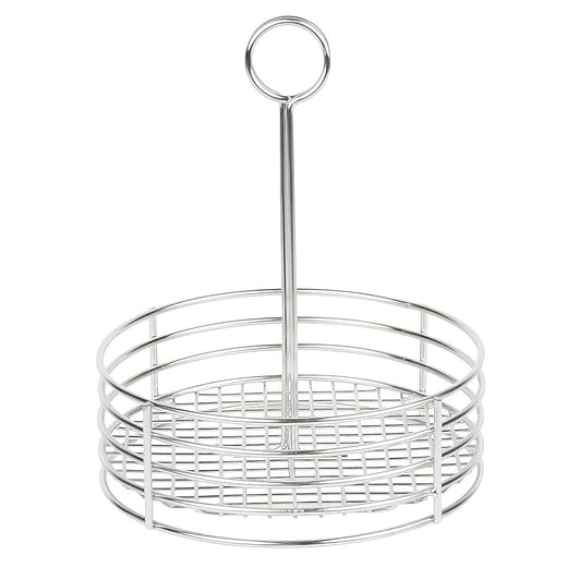 Stainless Steel Round Condiment Caddy with Handle