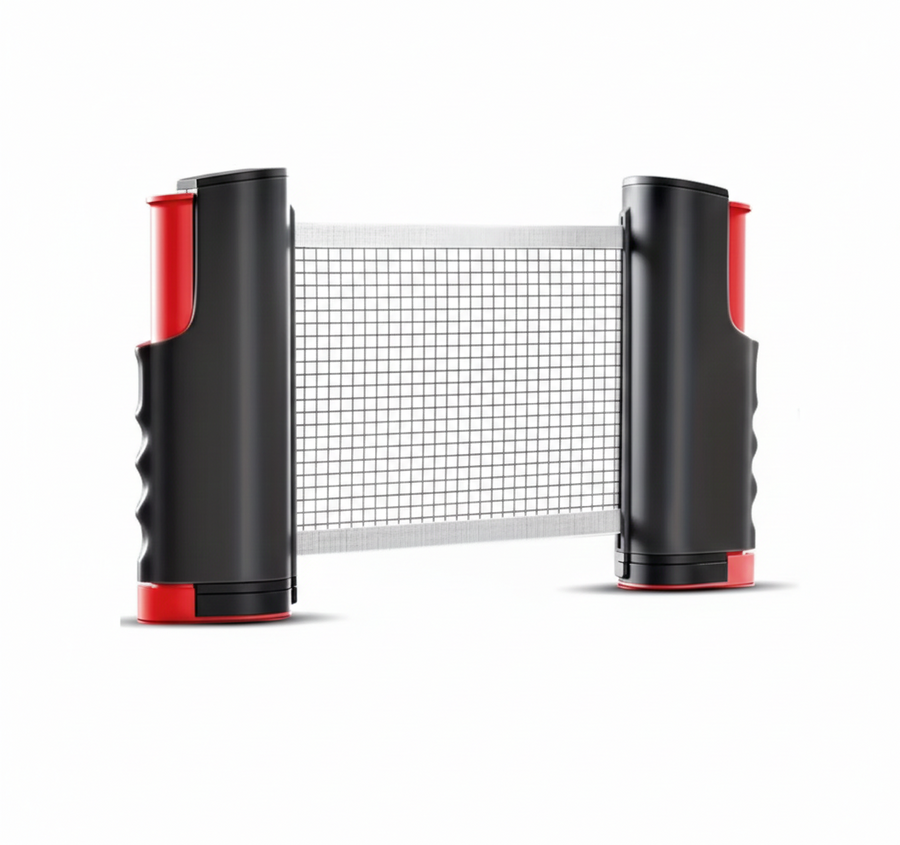 Retractable Ping Pong Table Tennis Net with Universal Ping Pong Rackets – Portable Adjustable Net Set for Any Table