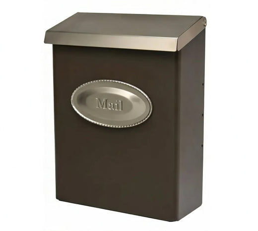 Locking Wall-Mount Mailbox, Medium Capacity, Galvanized Steel, Bronze & Satin Nickel Finish