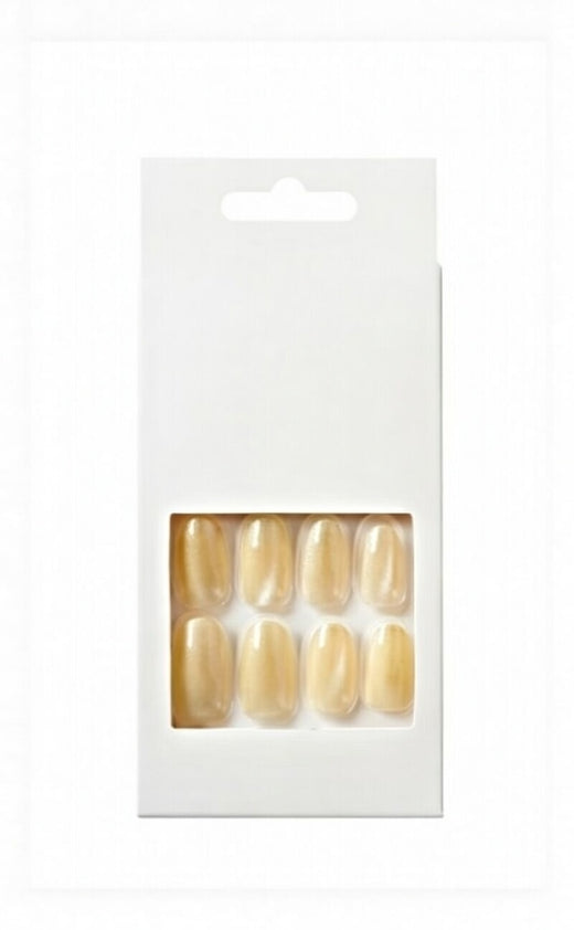 Magnetic Press-On Nails, SunChic, Yellow, Medium Oval, 28 Count