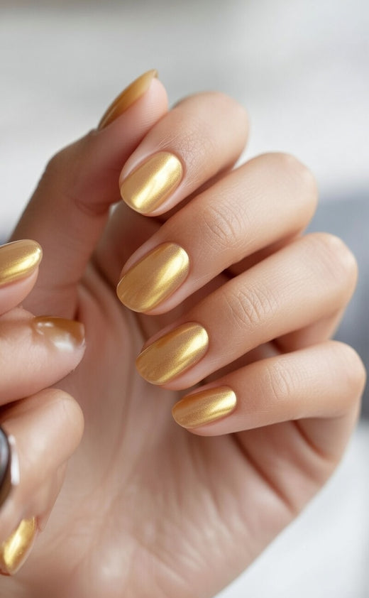 Magnetic Press-On Nails, SunChic, Yellow, Medium Oval, 28 Count