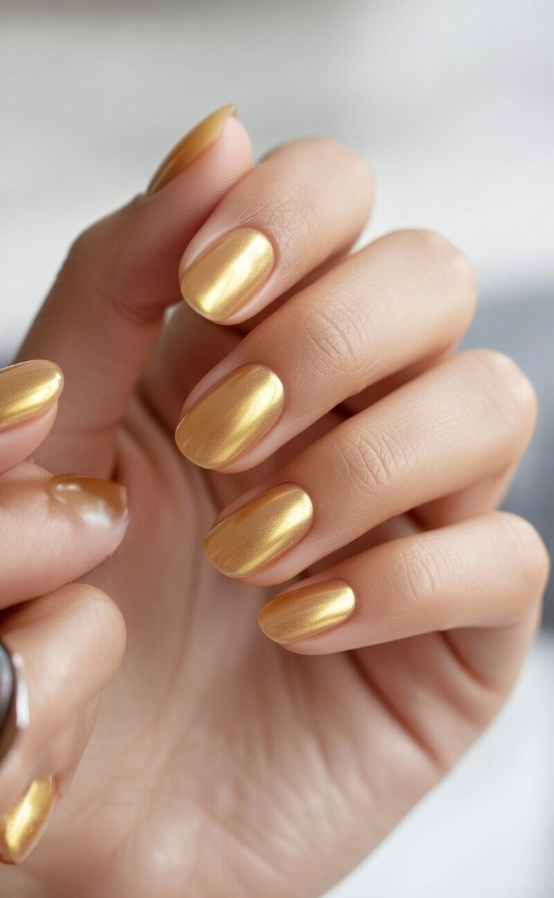 Magnetic Press-On Nails, SunChic, Yellow, Medium Oval, 28 Count