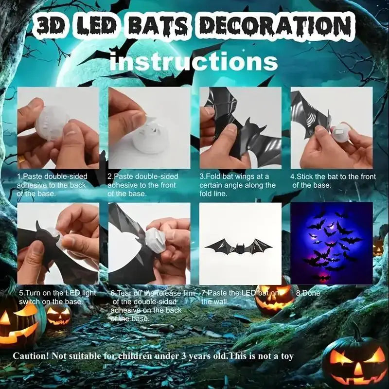 3D Bat Night Light