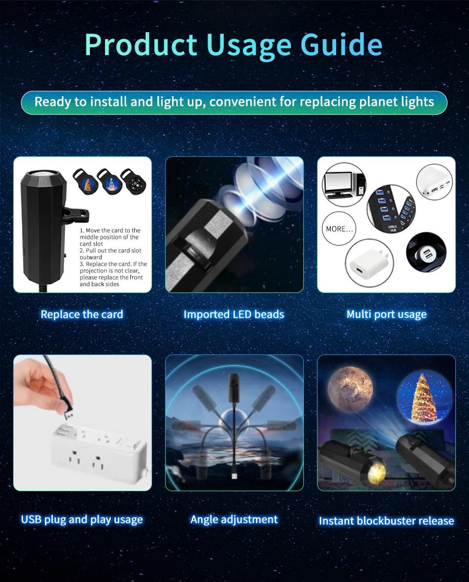 USB Christmas LED Projector