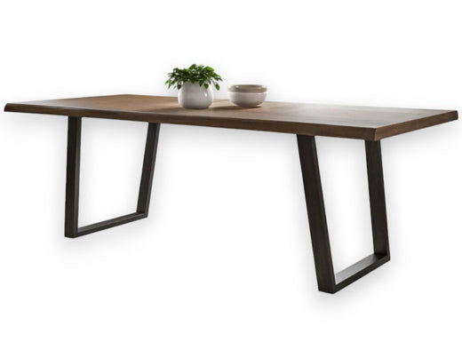 76-Inch Live Edge Solid Mahogany Dining Table – Two-Tone Natural Wood Finish | Corson