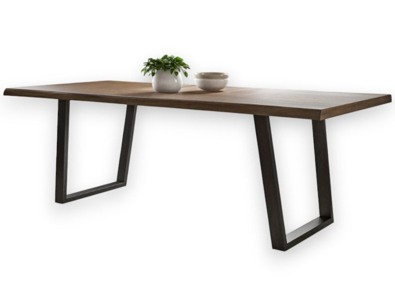 76-Inch Live Edge Solid Mahogany Dining Table – Two-Tone Natural Wood Finish | Corson