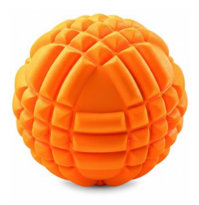 5-Inch Foam Massage Ball with Grid Texture — Deep Tissue Mobility Tool for Muscle Recovery, Therapy, and Myofascial Release — Orange