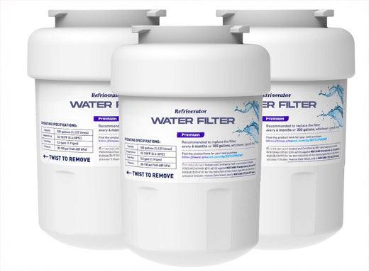 Refrigerator Water Filter Replacement – MWF Compatible Water Filter Cartridge, NSF Certified Premium Filtration, Easy Install, Reduces Chlorine & Odor, Pack of 3